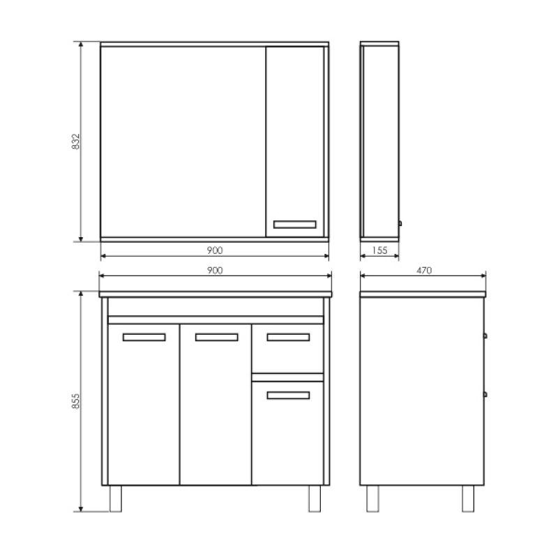 Зеркало-шкаф Comforty "Тулуза-90" 00003132228 сосна лоредо