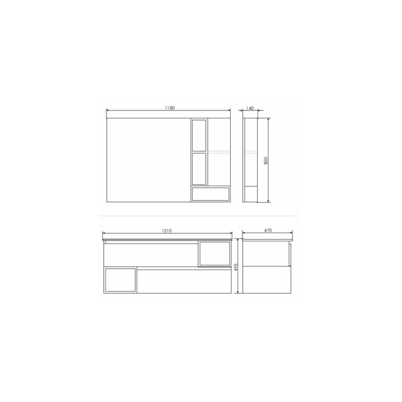 Зеркало-шкаф Comforty "Турин-120" 00004137136 дуб бежевый