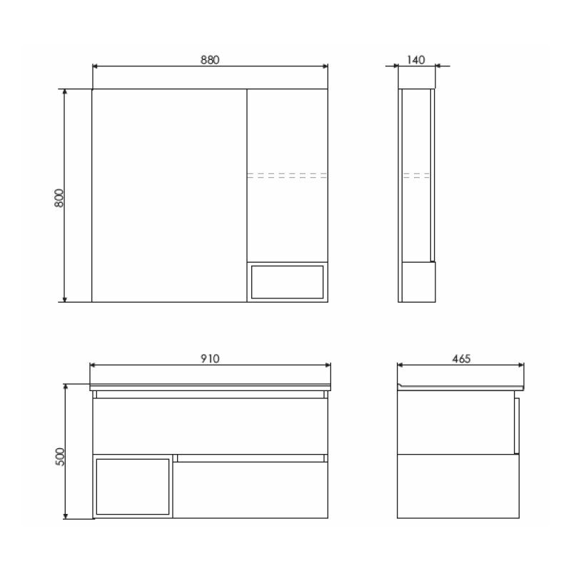 Зеркало-шкаф Comforty "Турин-90" 00004136265  дуб бежевый