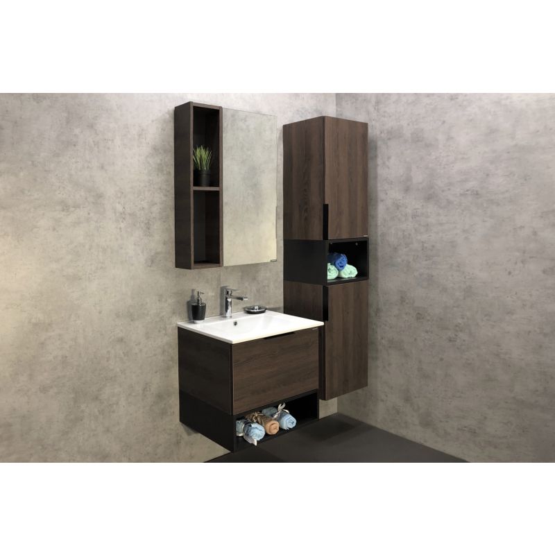 Зеркало-шкаф Comforty "Франкфурт-60" 00004150528 дуб шоколадно-коричневый