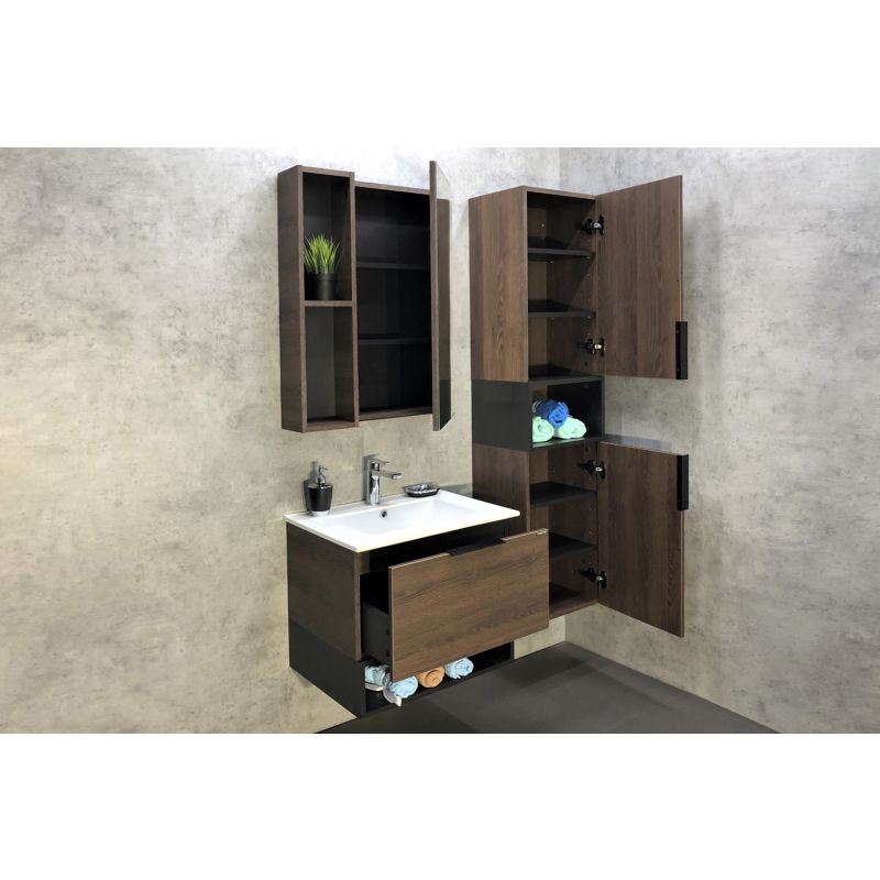 Зеркало-шкаф Comforty "Франкфурт-60" 00004150528 дуб шоколадно-коричневый