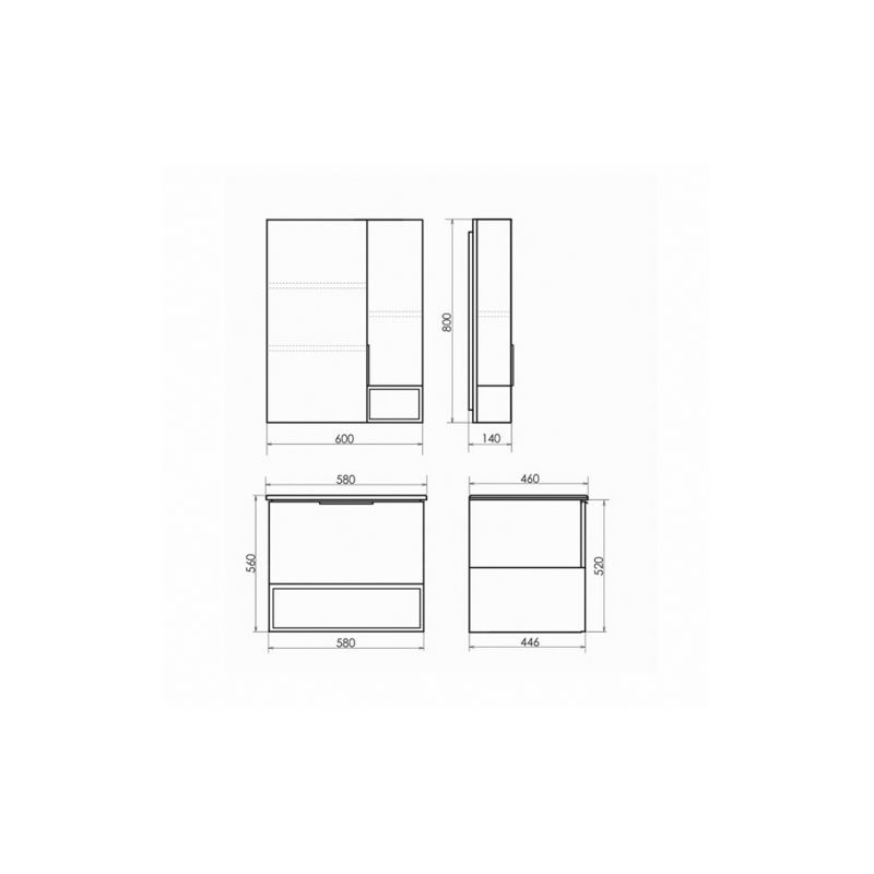 Зеркало-шкаф Comforty "Франкфурт-60" 00004150528 дуб шоколадно-коричневый