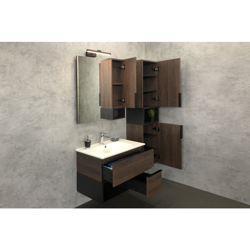 Зеркало-шкаф Comforty "Франкфурт-75" 00004151044 дуб шоколадно-коричневый