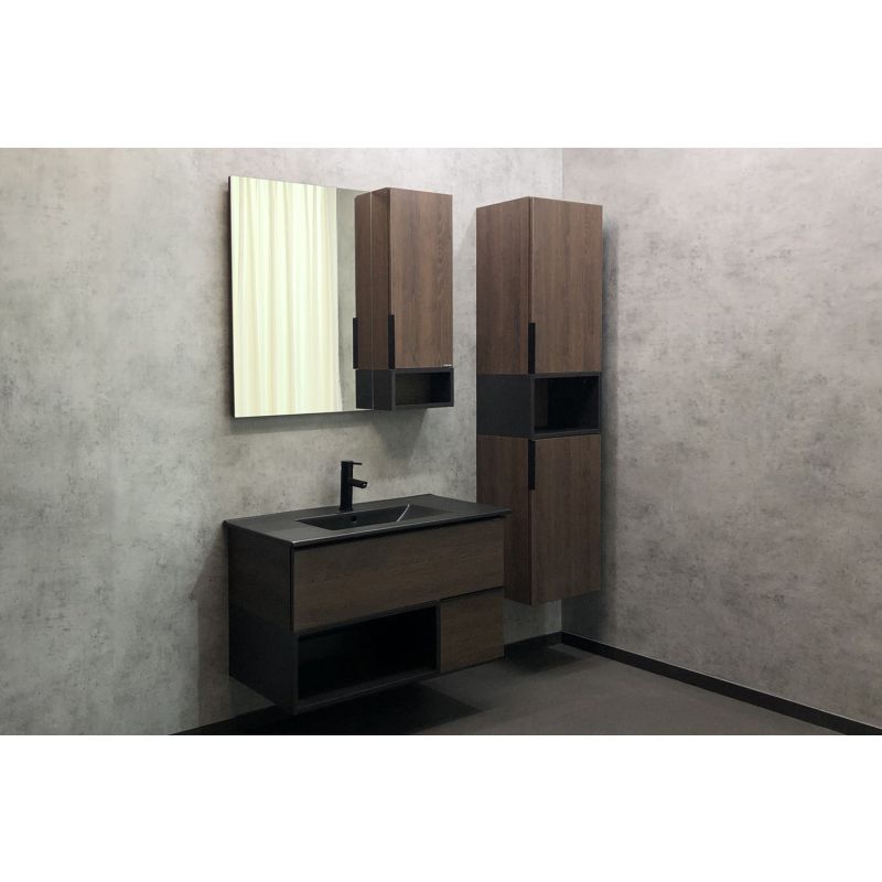 Зеркало-шкаф Comforty "Франкфурт-90" 00004150529 дуб шоколадно-коричневый