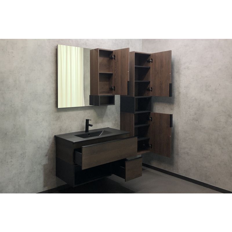 Зеркало-шкаф Comforty "Франкфурт-90" 00004150529 дуб шоколадно-коричневый