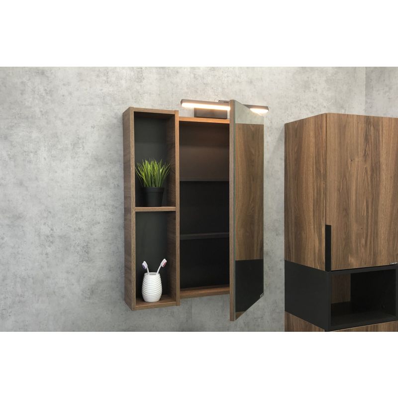 Зеркало-шкаф Comforty "Штутгарт-60" 00004151036 дуб тёмно-коричневый