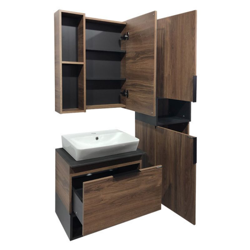 Зеркало-шкаф Comforty "Штутгарт-60" 00004151036 дуб тёмно-коричневый