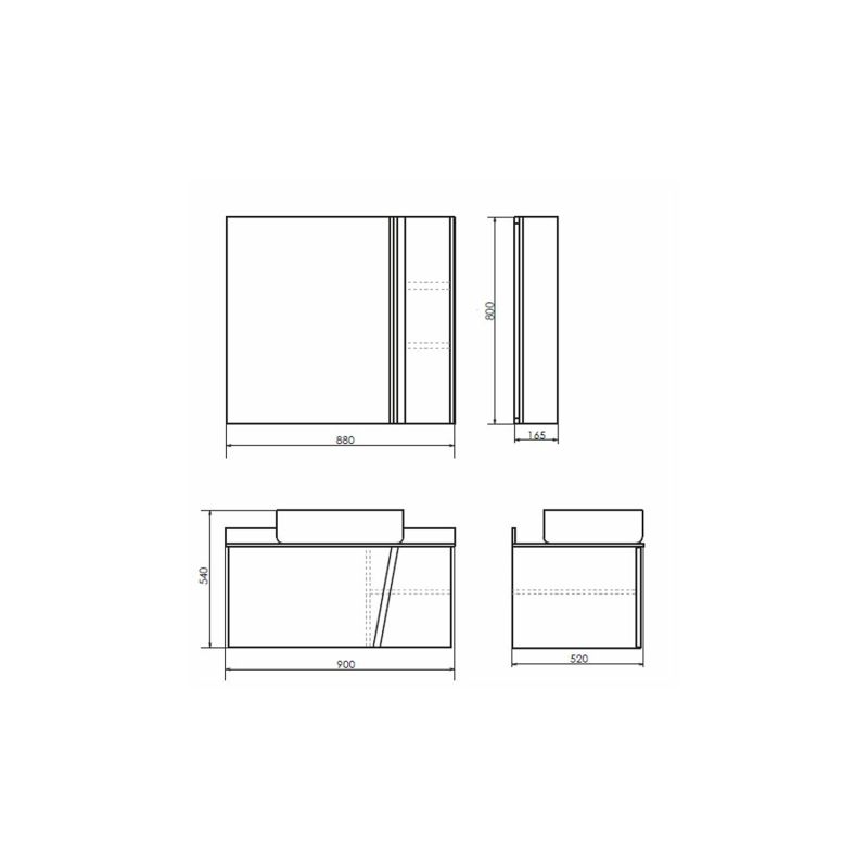 Зеркало-шкаф Comforty "Эдинбург-90" 00004147981 бетон светлый