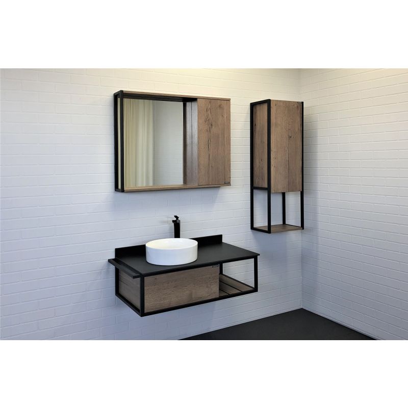 Зеркало-шкаф Comforty "Лиссабон-90" 00-00006136 дуб темный