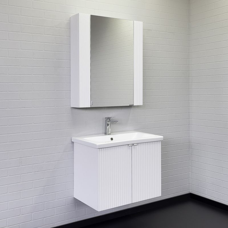 Зеркало-шкаф Comforty Лима-70 00-00006135 белый матовый