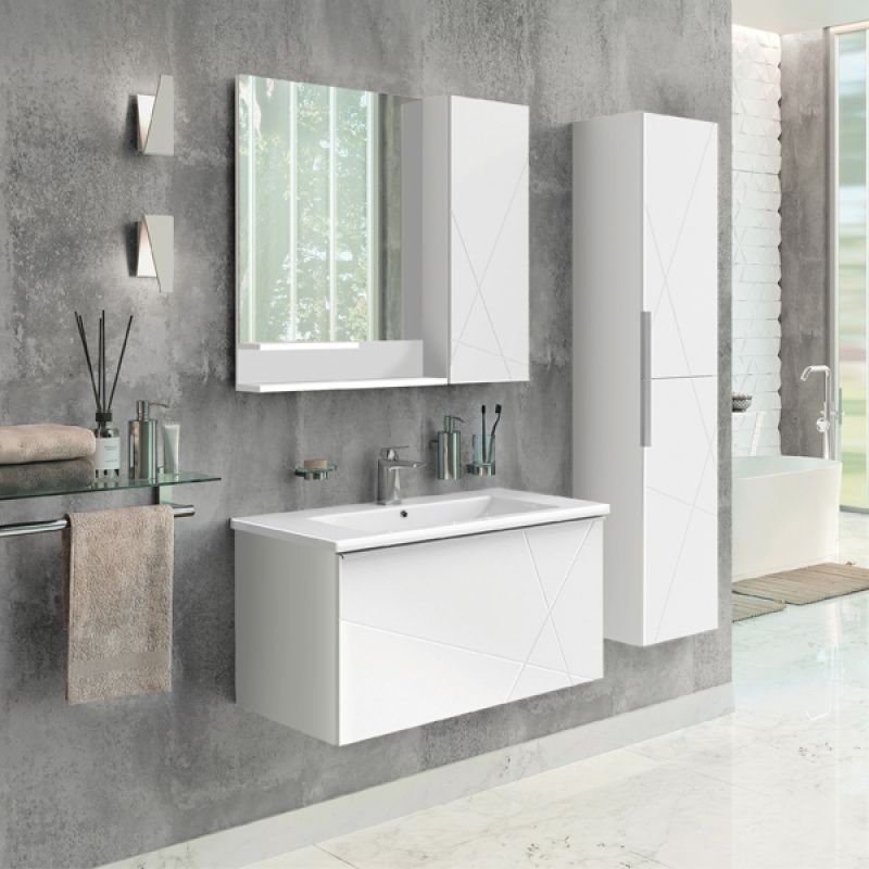 Зеркало-шкаф Comforty Мерано-90 00-00010664 белый матовый