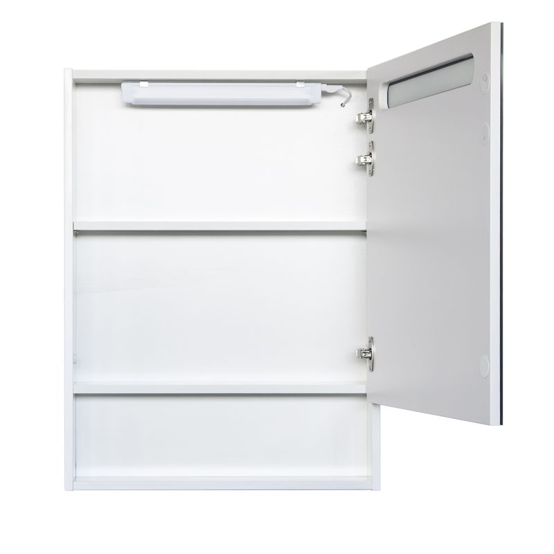 Зеркало-шкаф Comforty Никосия-60 00-00014145 LED-подсветка белый глянец