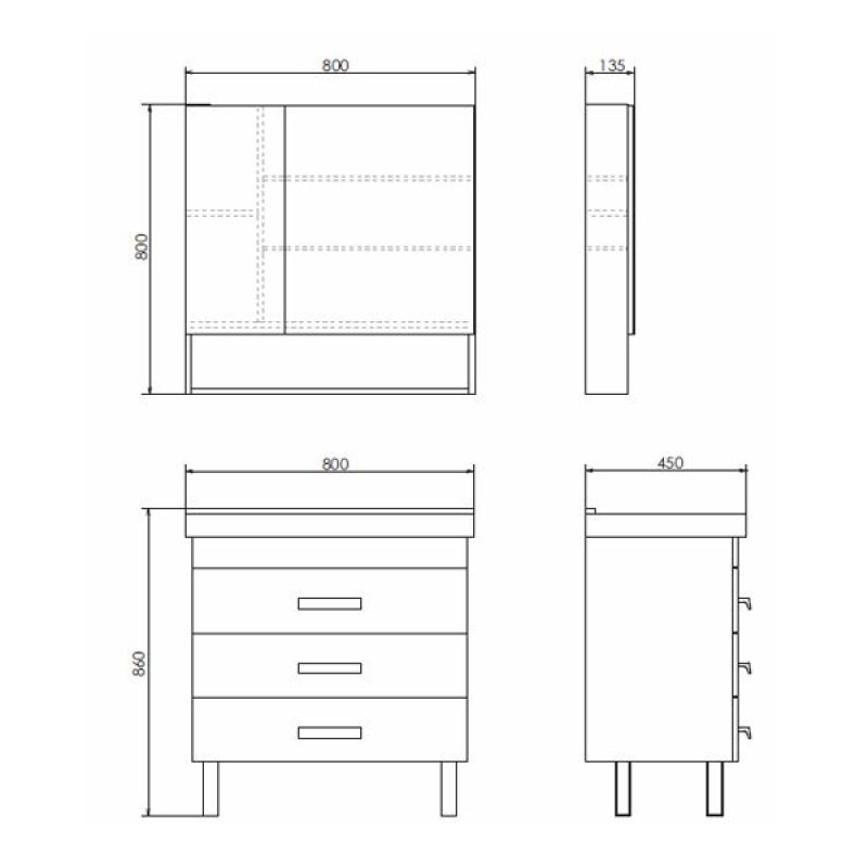 Зеркало-шкаф Comforty Никосия-80 00-00011198 белый глянец