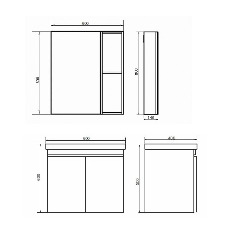 Зеркало-шкаф Comforty Осло-60 00-00006490 бетон светлый