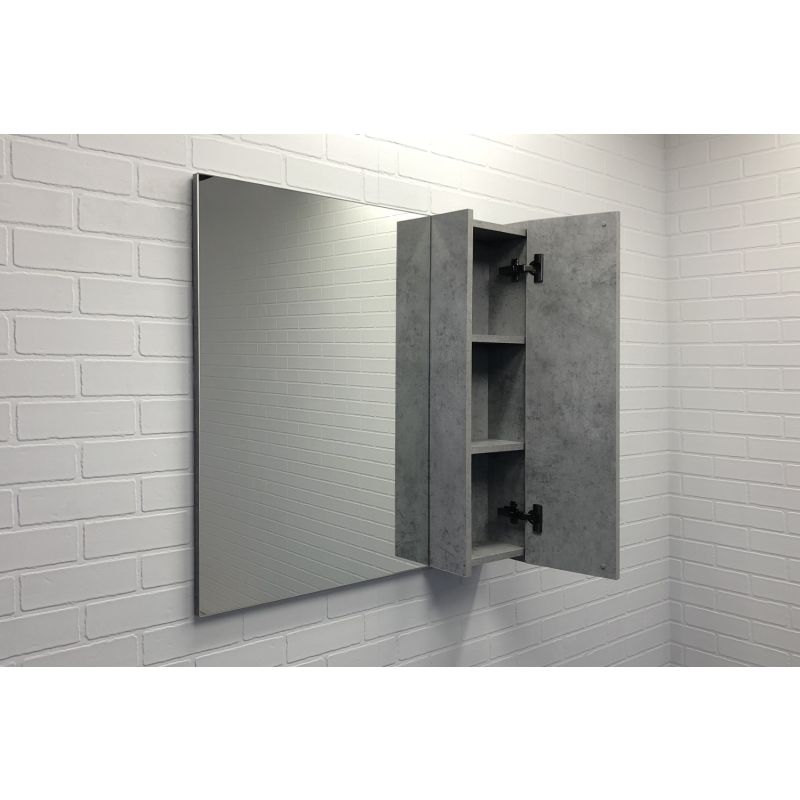 Зеркало-шкаф Comforty Осло-80 00-00006508 бетон светлый