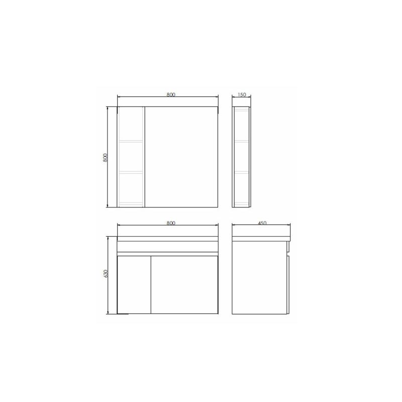 Зеркало-шкаф Comforty Осло-80 00-00006508 бетон светлый