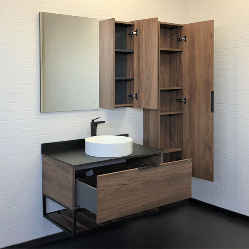 Зеркало-шкаф Comforty Порто-90 00-00009232 дуб темно-коричневый