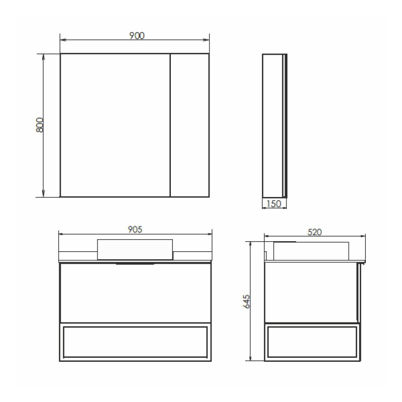Зеркало-шкаф Comforty Порто-90 00-00009232 дуб темно-коричневый