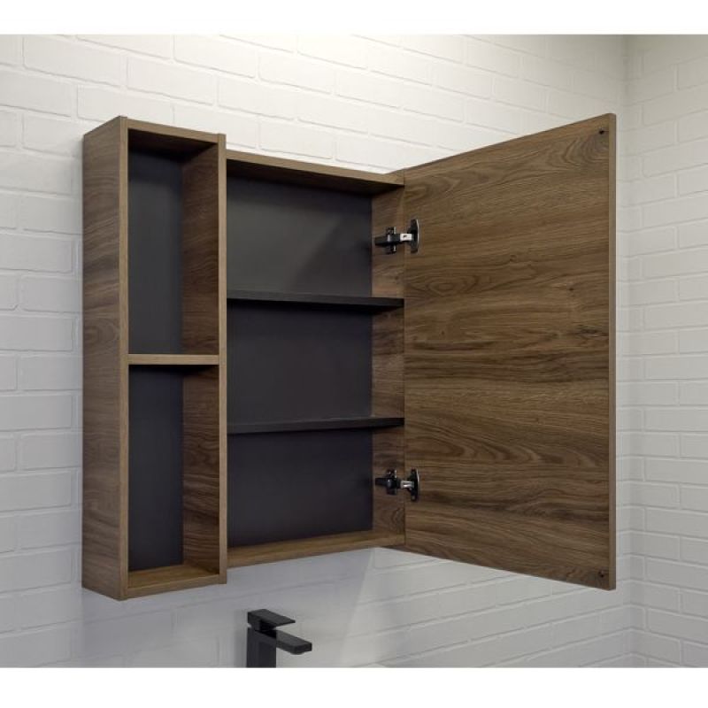 Зеркало-шкаф Comforty Соло-70 00-00011589 дуб тёмно-коричневый