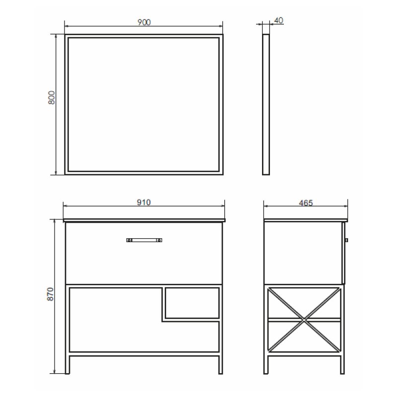 Зеркало Comforty "Бредфорд-90" 00004147988 черный
