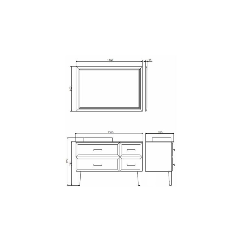 Зеркало Comforty "Империя-120"  00004143506 белый глянец