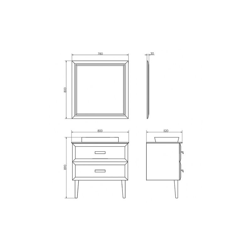 Зеркало Comforty "Империя-80" 00004143507 белый глянец