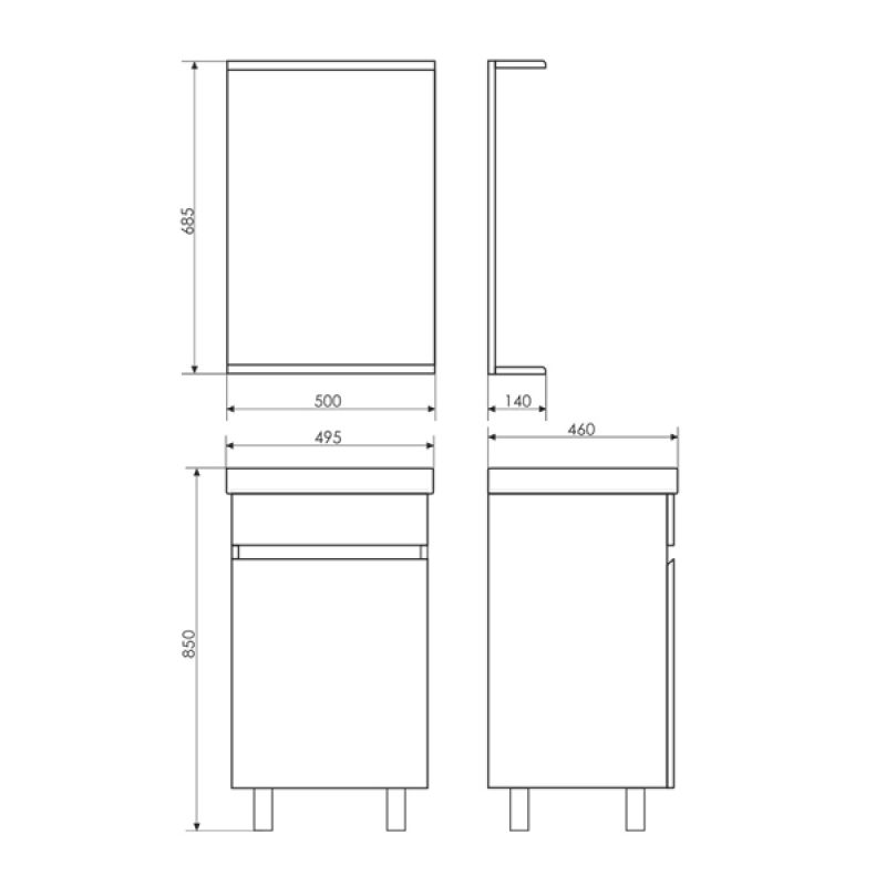 Зеркало Comforty "К-50" 00003120319 белый глянец