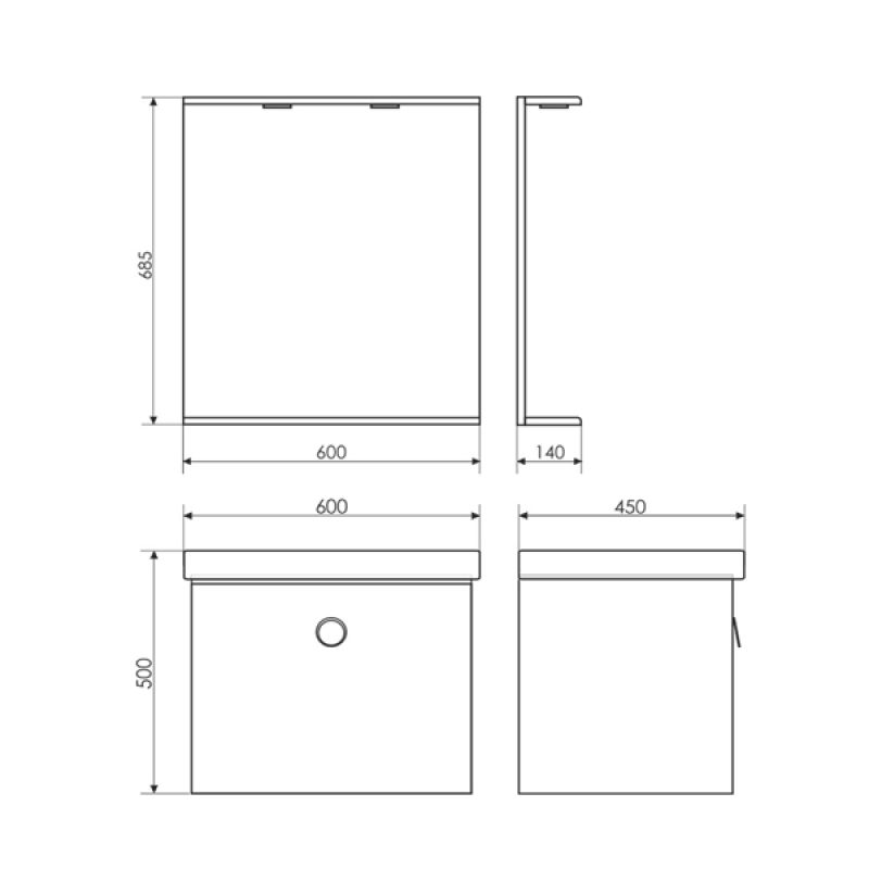 Зеркало Comforty "К-60" 00003120320 белый глянец
