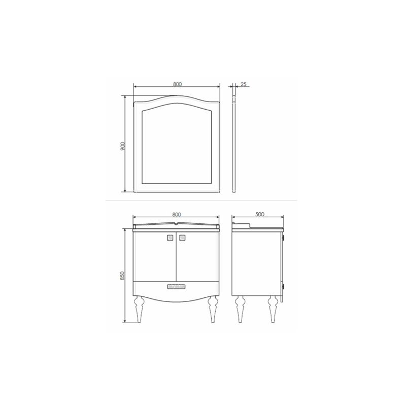 Зеркало Comforty "Монако-80" 00003129893 белый глянец