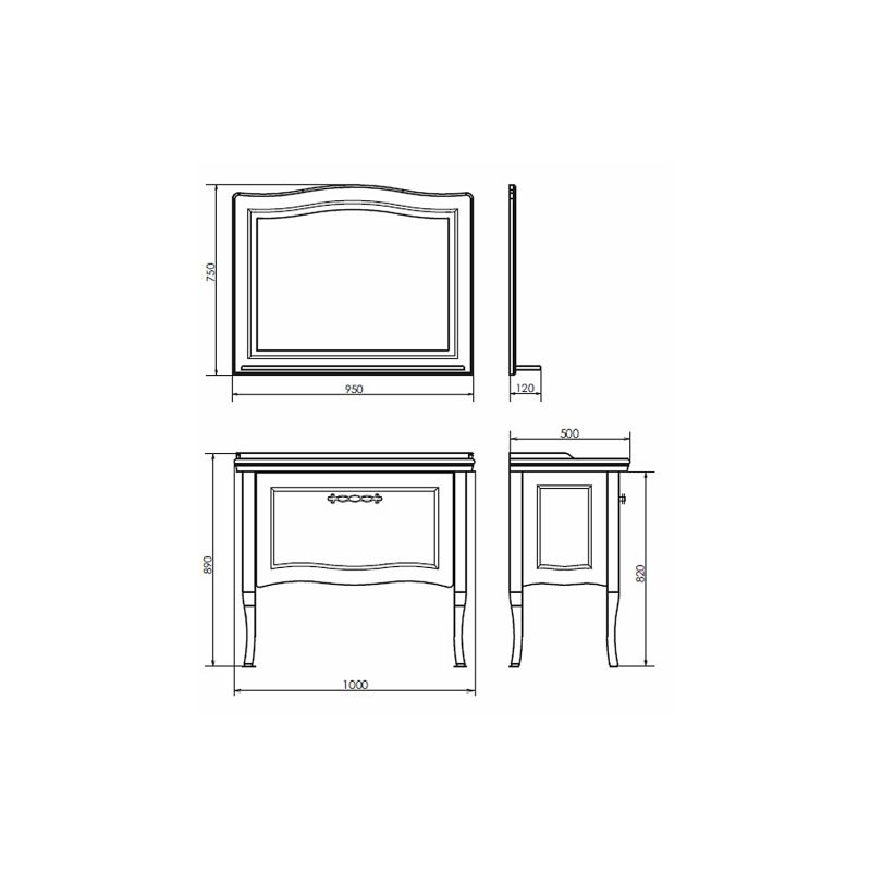 Зеркало Comforty "Павия-100" 00004147986 белый глянец