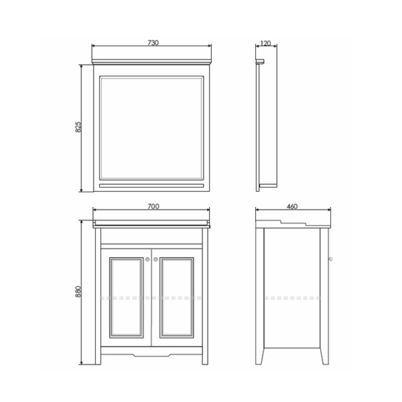 Зеркало Comforty "Тбилиси-70" 00003132631 белый глянец