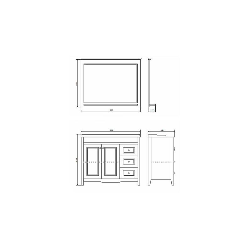 Зеркало Comforty "Тбилиси-90" 00003132632 белый глянец