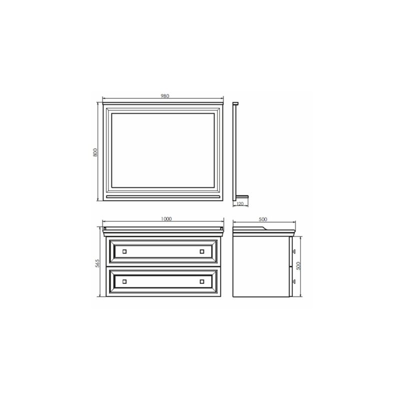 Зеркало Comforty "Феррара-100" 00004147993 белый глянец