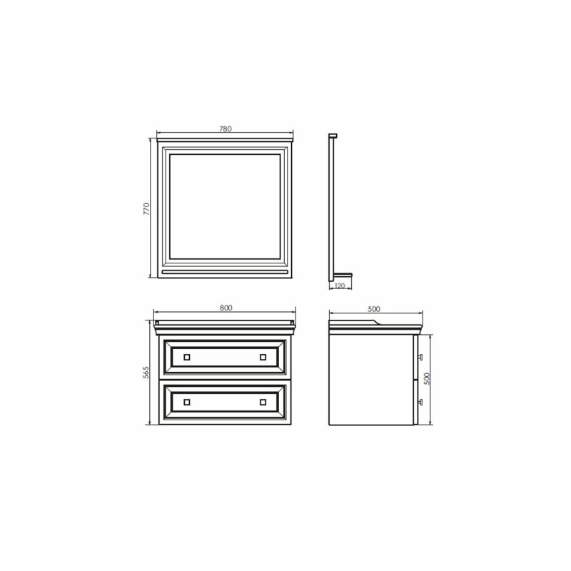 Зеркало Comforty "Феррара-80" 00004151059 белый глянец