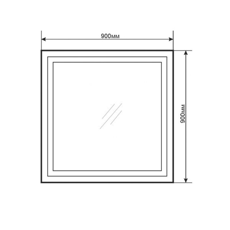 Зеркало Comforty Квадрат-90 00-00005264 LED-подсветка, бесконтактный сенсор 90*90