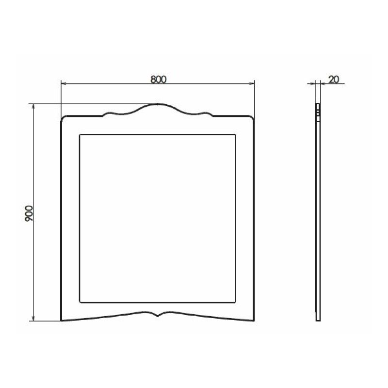 Зеркало Comforty Лувр-90 00004142363 белый