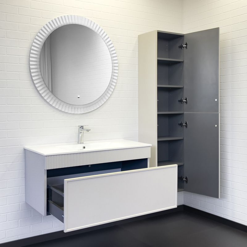 Зеркало Comforty Мадрид-90 00-00014166 LED-подсветка, бесконтактный сенсор, антизапотевание, белый глянец