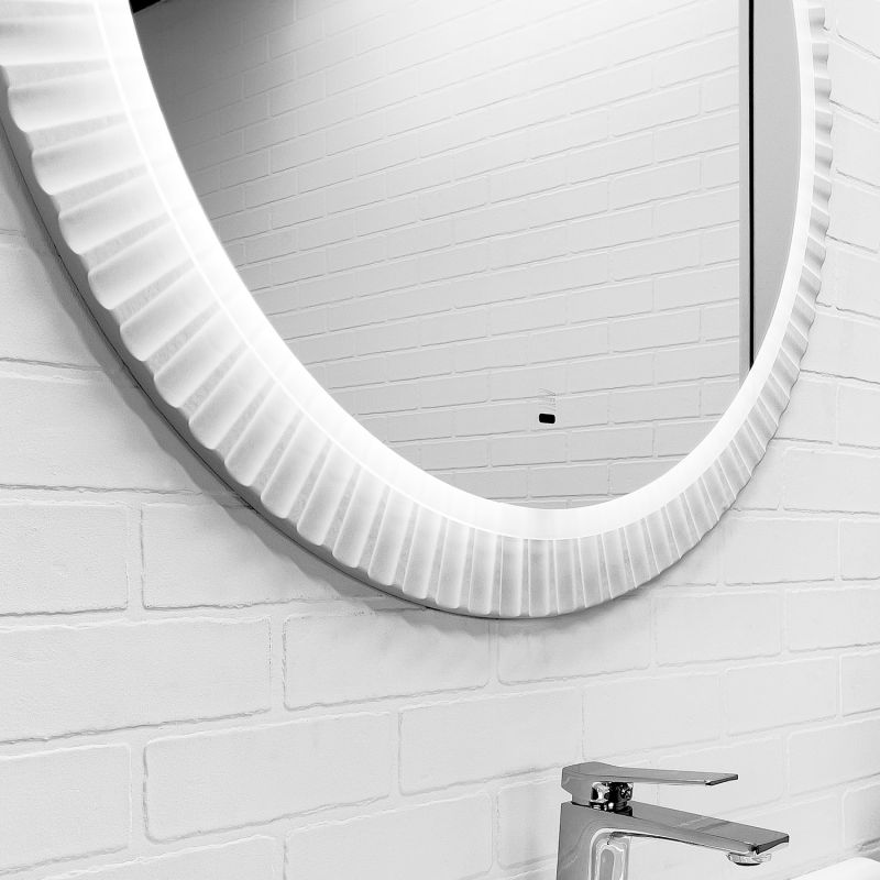 Зеркало Comforty Мадрид-90 00-00014166 LED-подсветка, бесконтактный сенсор, антизапотевание, белый глянец