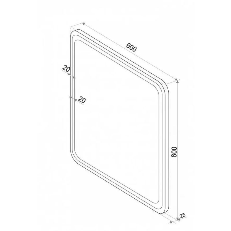 Зеркало Comforty Нобилис-60 00-00005256 LED подсветка, черная рамка, бесконтактный сенсор 600*800