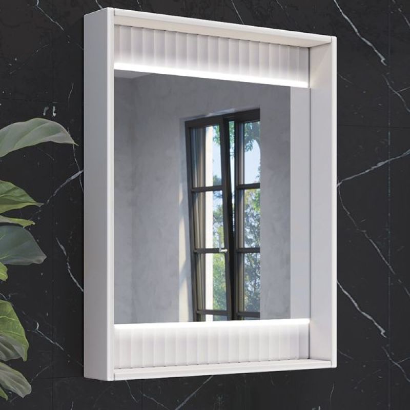 Зеркало Comforty Марсель-60 00-00001278 белое матовое с подсветкой