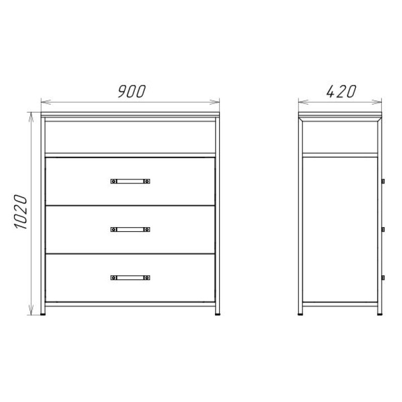 Комод Comforty 90 Лофт дуб тёмно-коричневый