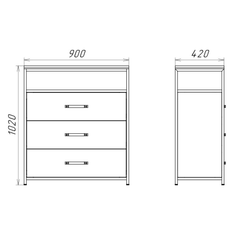 Комод Comforty 90 Лофт дуб тёмно-коричневый