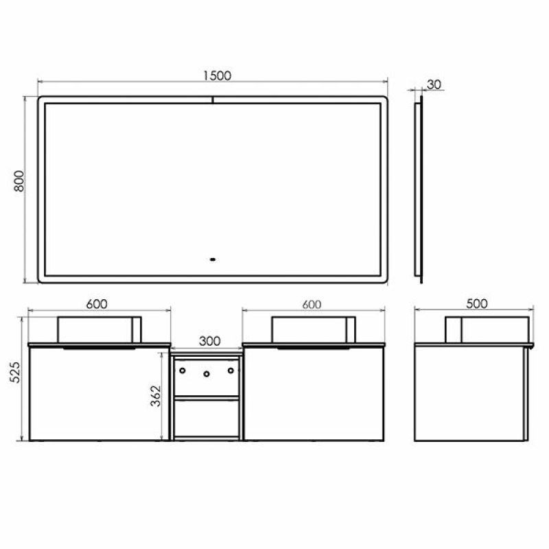Тумба с раковиной Comforty "Лозанна-120" 00-00014813 с графитовой столешницей с раковиной Art Inside