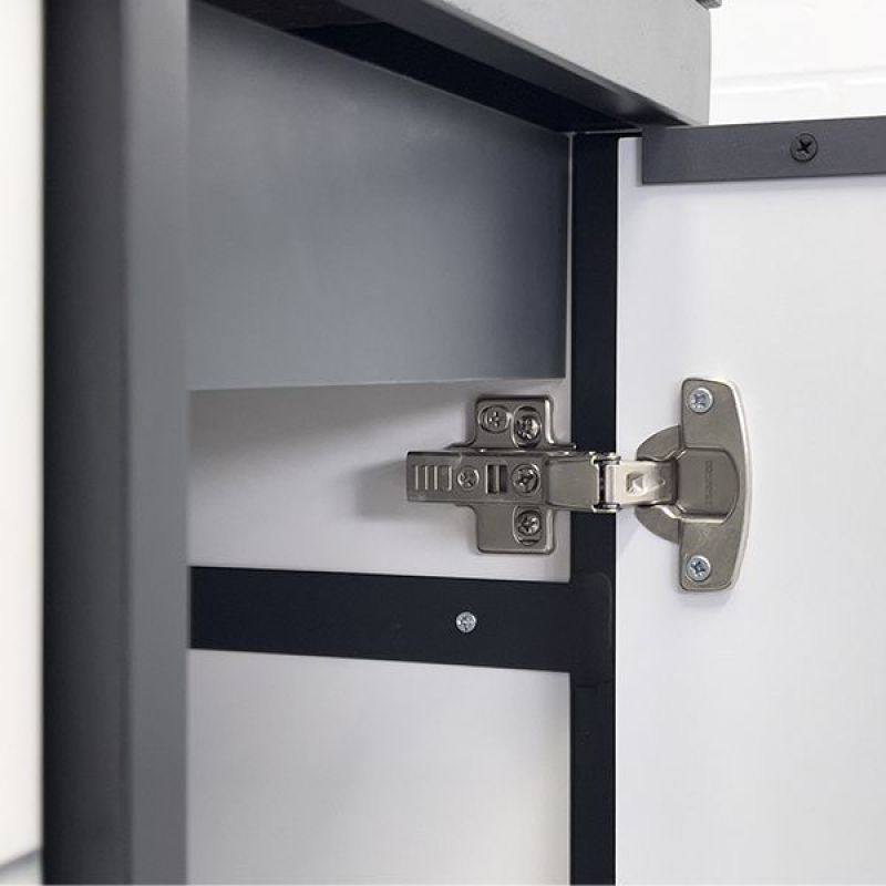 Тумба с раковиной Comforty "Лозанна-100" 00-00013800 белый глянец со столешницей под мрамор Калакатта Блэк с раковиной Comforty 9111