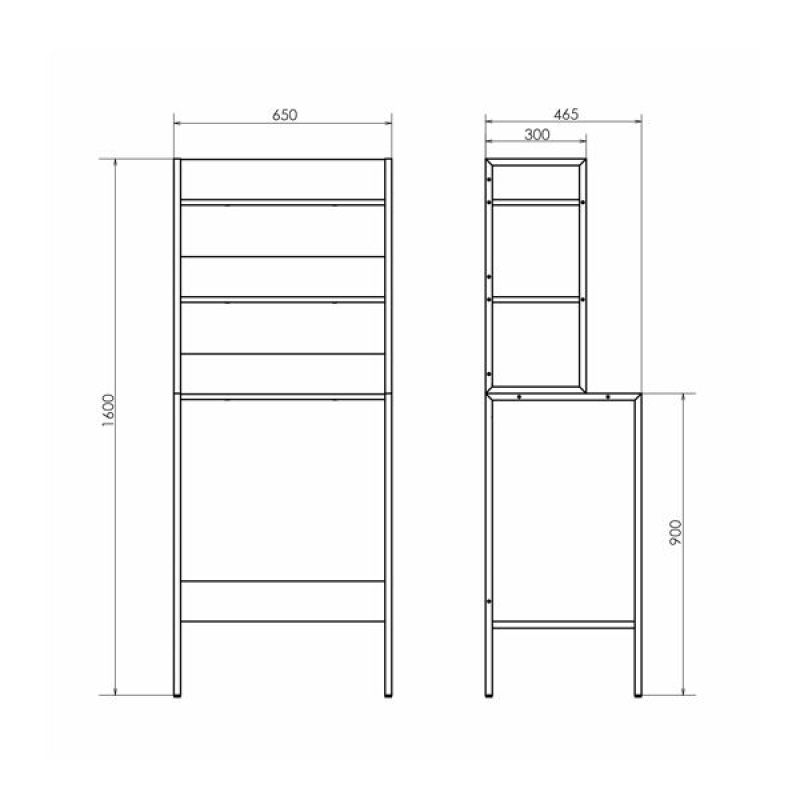 Стеллаж для стиральной машины Comforty 00-00011164 бетон светлый