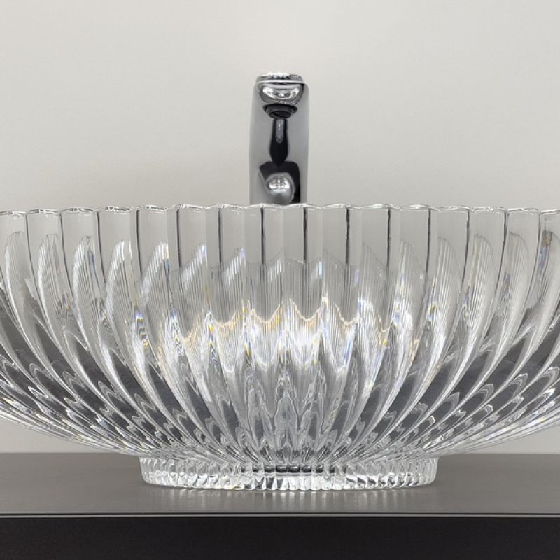 Раковина Comforty 00-00015706, 51 см, стеклянная, накладная, прозрачное стекло