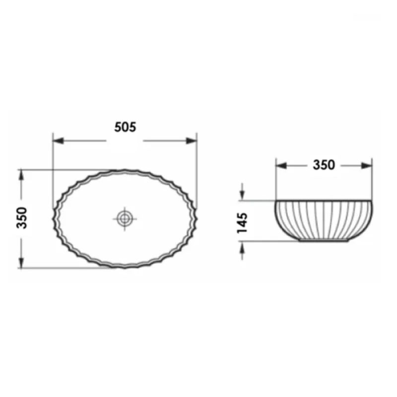 Раковина Comforty 00-00015707, 51 см, стеклянная, накладная, серый дым