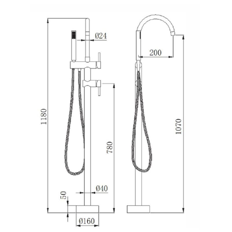 Смеситель для ванны Comforty FE0002-CCT 00003127663 Хром