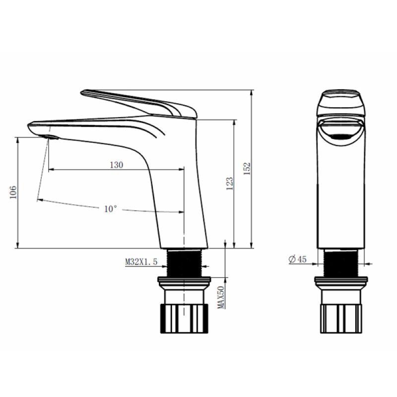 Смеситель для раковины Comforty FC074A-CGT 00-00004530 Графит