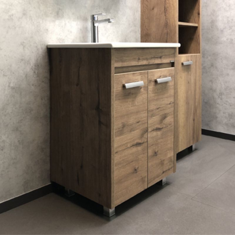 Тумба с раковиной Comforty "Марио-60" 00-00004155 дуб темный с раковиной "Quadro 60" Тумба с раковиной Comforty "Марио-60" 00-00004155 дуб темный с раковиной "Quadro 60"